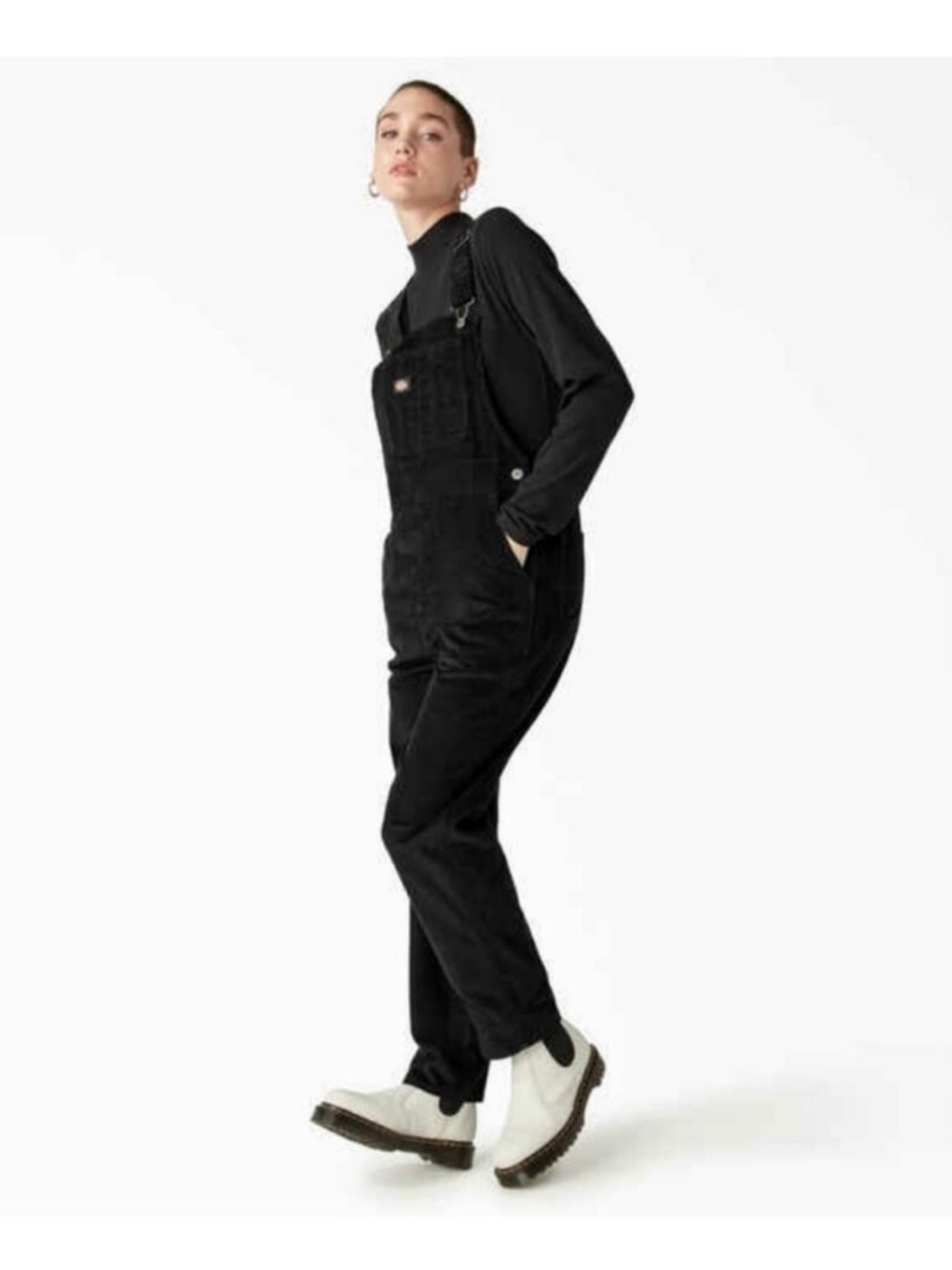 Dickies Black Women's Denim Overalls with Front Bib